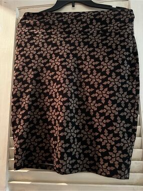 LuLaRoe Black and brown Patterned Women's Pencil Skirt